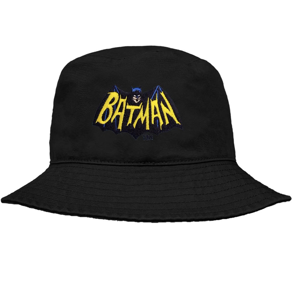 Batman 1966 TV Series Logo Officially Licensed Bucket Hat Unisex for Men & Women, Black