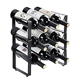 SCDGRW Wine Racks Countertop 3 Tier Stackable Wine Rack Tabletop Metal Wine Storage Stand, Cabinet W