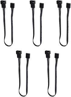 Tosuny 5PCS 4PIN Fan Extension Cable, 3PIN Fan Extension Cable,PWM Fan Extension Cable,Compatible with 4PIN PMW Fan Connector and 3PIN Fan Connector and Suitable for CPU or Computer Chassis Fan.