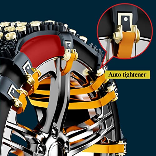 Cadenas de nieve universales ajustables para neumáticos negros de 165-275 mm en pack de 6 unidades 2