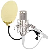 Pronomic CM-100S micrófono de membrana grande de estudio & Popscreen dorado