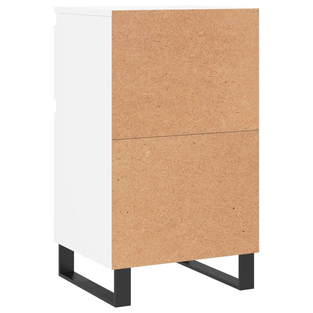 Credenze 2 Pezzi Bianche in Legno Multistrato 40x35x70 cm con Gambe in Ferro, Ampio Spazio Portaoggetti per Oggetti Decorativi e Oggetti di Uso Quotidiano, Design Senza Tempo