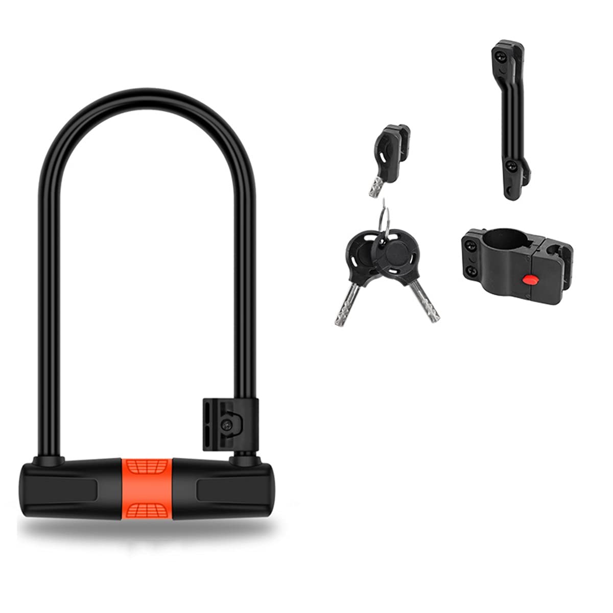 Candado en U para Bicicleta, Combinación de Servicio Pesado Cable de Seguridad con Grillete en U para Bicicleta con Soporte de Montaje Robusto y Candados Seguros para Bicicleta antirrobo con Llave