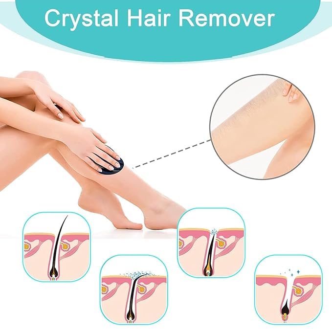 ERITIN Crystal Hair Eraser for Women and Men Reusable Crystal Hair Remover Portable Magic Painless Exfoliation Hair Removal Tool Washable Magic Hair Eraser (Set of 2) 4