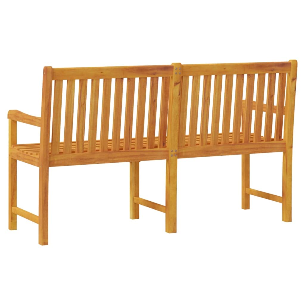 Fengshui Akazienholz Sitzbank 150x55 cm Gartenbank | Massivholz, geölt, wetterbeständig, Armlehnen, Rückenlehne, pflegeleicht