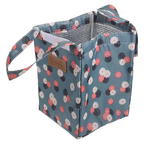 Hemoton Lancheira estilo japonês floral Bento lancheira lancheira térmica bolsa de compras de lona