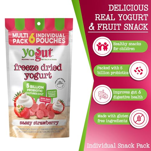 YoGut Freeze Dried Yogurt Snack, On-the-Go Smoothie Melts Strawberry 6 Pack - image 3