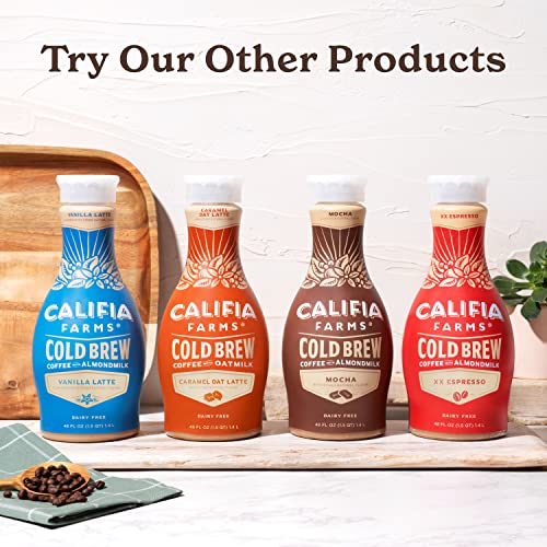 Califia Farms - Vanilla Latte Cold Brew Coffee With Almond Milk, 48 Oz, 100% Arabica, Dairy Free, Plant Based, Vegan, Gluten Free, Non Gmo, Iced Coffee #TOP4