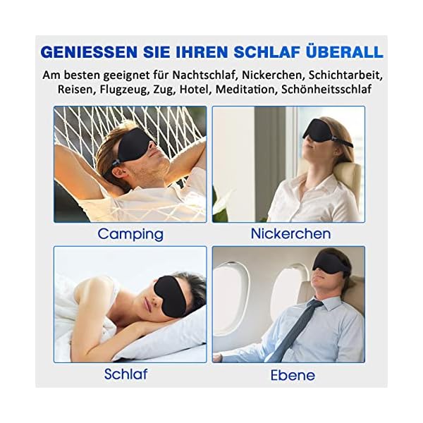 FORETOY Schlafmaske für Frauen Herren, 3D Konturierte Schalen Augenmaske, 100% lichtblockierende Schlafbrille Augenbinde… – Bild 6