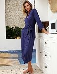 Ekouaer Femmes Robe Long Knit Peignoir Léger Soft Summer kimono Robes Casual Loungewear avec ceinture attachée
