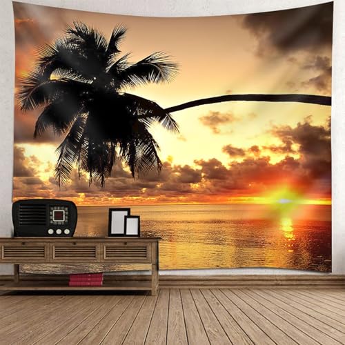 Tenture paysage mer et cocotier pour chambre enfant et salon