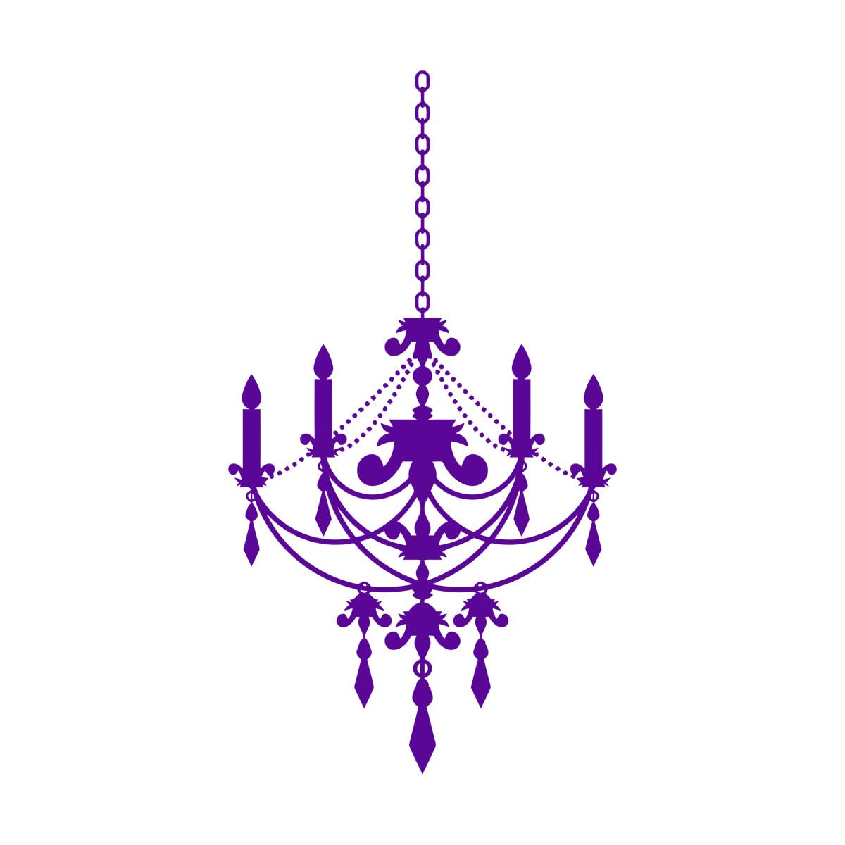 Lzhouting Wall Stickers 1056 Chandelier Wall Decal Chandelier Sticker Vinyl Elegant Fancy Chandelier Wall Sticker For Home Living Room Decorative Decal Small - 32X58cm