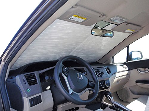 HeatShield, The Original Windshield Sun Shade, Custom-Fit for Honda Civic Sedan 2012, 2013, 2014, 2015, Silver Series