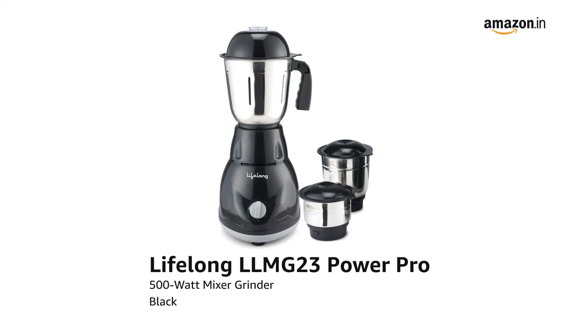 Lifelong LLMG23 Power Pro 500Watt Mixer Grinder with 3 Jars