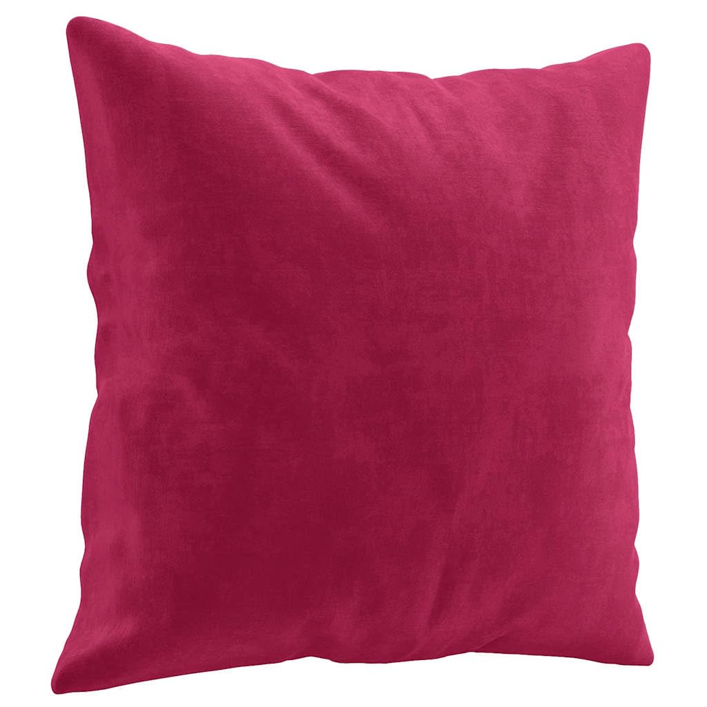 Cojín decorativo (40 x 40 cm, terciopelo, 2 unidades), color rojo y burdeos