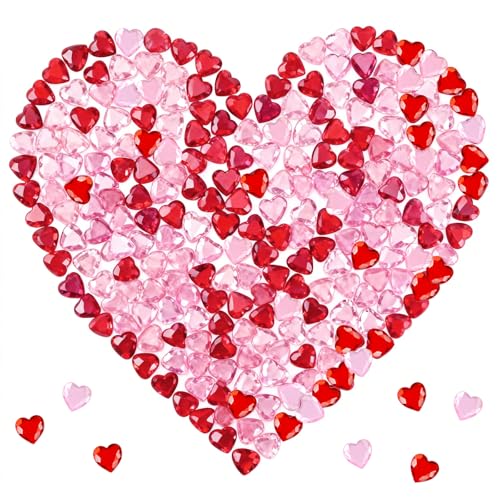 Cœurs Strass Rouges, 12 mm, Petits Cœurs Diamant en Acrylique à Dos Plat, Décoration de Table pour La Saint-Valentin, Mariage, Loisirs Créatifs, Création...