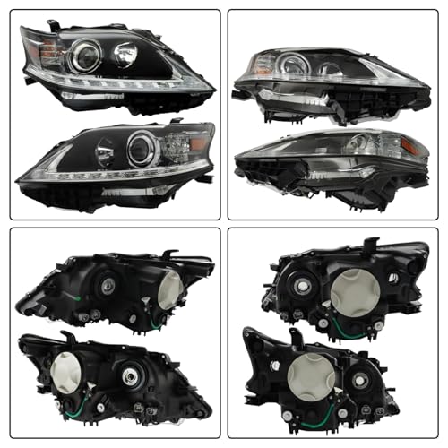 Silscvtt Driver and Passenger Side Headlight Assembly Replacement for Lexus RX350 RX450h 2013-2015 HID Xenon Halogen w/DRL w/o AFS Headlamp LH+RH by Silscvtt - Used condition - Image 3