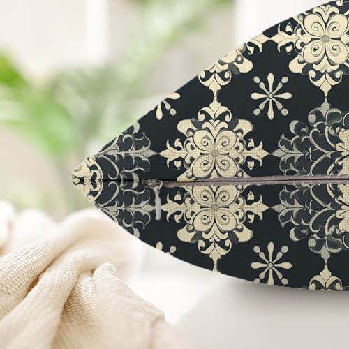 Housse coussin extérieur imperméable lot de 4 taies d'oreiller aspect lin - 5