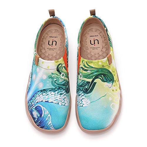 Image of UIN Women's Artistic Slip-On Shoes Vibrant Floral Casual Loafers Lightweight Comfortable Travel Footwear