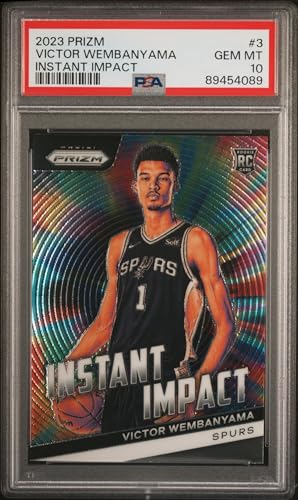 Psa 10 Victor Wembanyama Prizm Instant Impact #3 Basketball Rookie Card Superstar Player Rookie Of...