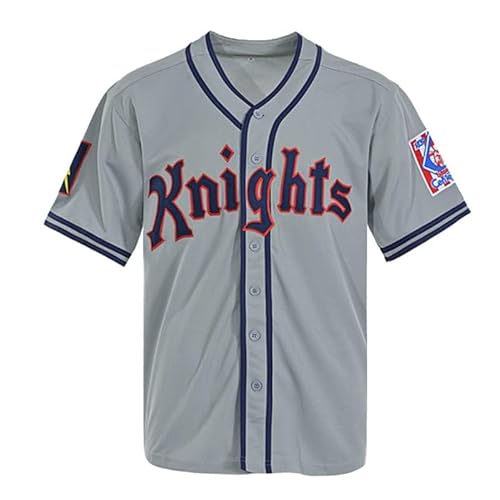 Men's Roy Hobbs New York Knights The Natural Movie Baseball Jerseys Grey (L)