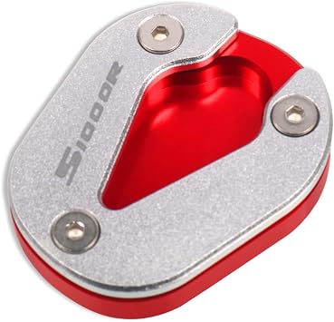 Motorcycle Foot Stand Side Enlarger Kickstand Stand Extension Plate Pad Compatible with BMW S1000R 2021-2022 Red