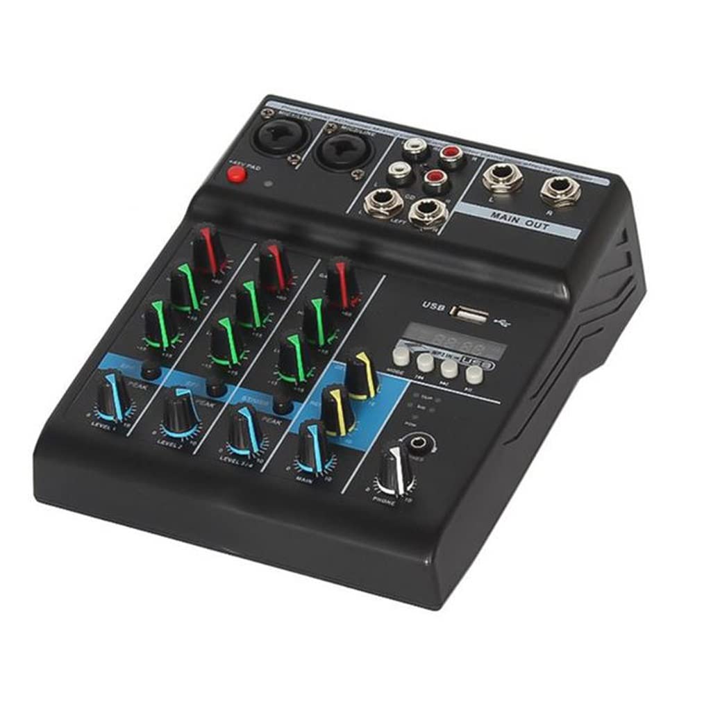 Professioneller Audiomixer 4 Kanäle Bluetooth-Soundmischpult für KTV mit USB-Soundkarte-Soundeffekten