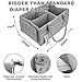 XUANGUO Baby Diaper Caddy Organizer with Handle - Gender Neutral Nursery Storage Bin Basket - Portable Tote Bag - Car Organizer - Newborn Essentials - Grey