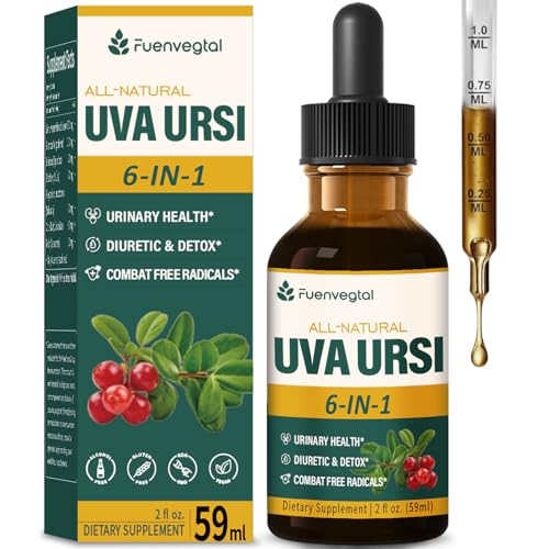 Image of Fuenvegtal Uva Ursi Bearberry Natural Diuretic Drops, Urinary Health & Kidney Cleanse Detox Herbal Supplement Support UTI & Water Away, Extract W/Dandelion Root Cranberry, Alcohol-Free Tincture.2oz