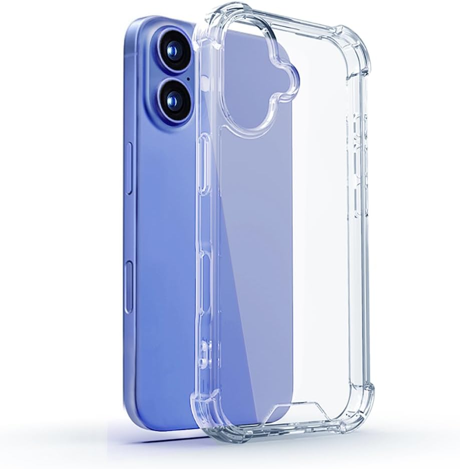 DEREAFF Clear Case for iPhone 16 (6.1-Inch), 16 Clear Case Slim Hard PC Back & Soft TPU Shockproof A… DEREAFF Clear Case for iPhone 16 (6.1-Inch), 16 Clear Case Slim Hard PC Back & Soft TPU Shockproof A…