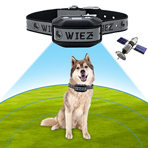 WIEZ GPS Wireless Dog Fence, Electric Dog Fence for Outdoor,Pet Containment System,Range 65-3281ft, Adjustable Warning Strength, Rechargeable, Harmless and Suitable for Most of Dogs, Grey