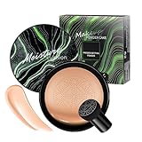 Air Cushion CC Cream Foundation - Mushroom Head BB Cream Concealer Makeup Base Moisturizing & Long-Lasting for All Skin Types and Even Color Correcting (Nude)