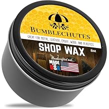 Bumblechutes All-Purpose Shop Wax - All Natural Metal and Wood Wax Finish Paste for Woodworkers, Beeswax Carnauba Wood Protector for Epoxy, Plastic, Metal, Leather, Furniture & Workshop Tools - 8 oz
