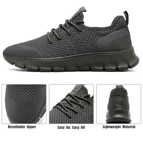 Image of Mens Running Shoes Slip On Tennis Walking Sneakers Workout Athletic Lightweight Casual Sport Shoes