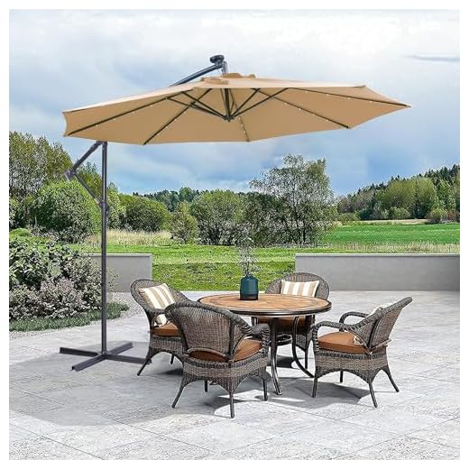 Elegant Solar LED Patio Umbrella for Comfort