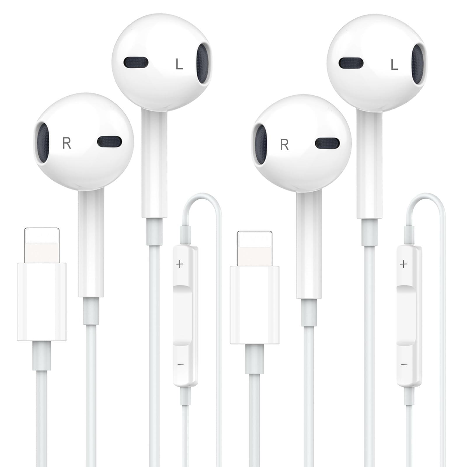 Photo 1 of Apple Earbuds, iPhone Wired with Lightning Connector [Apple MFi Certified] Wired Earphones with Microphone Volume Control Music and Calling Headphones for iPhone 14/13/12/11/SE/X/XR/XS/8/7-2 Pack