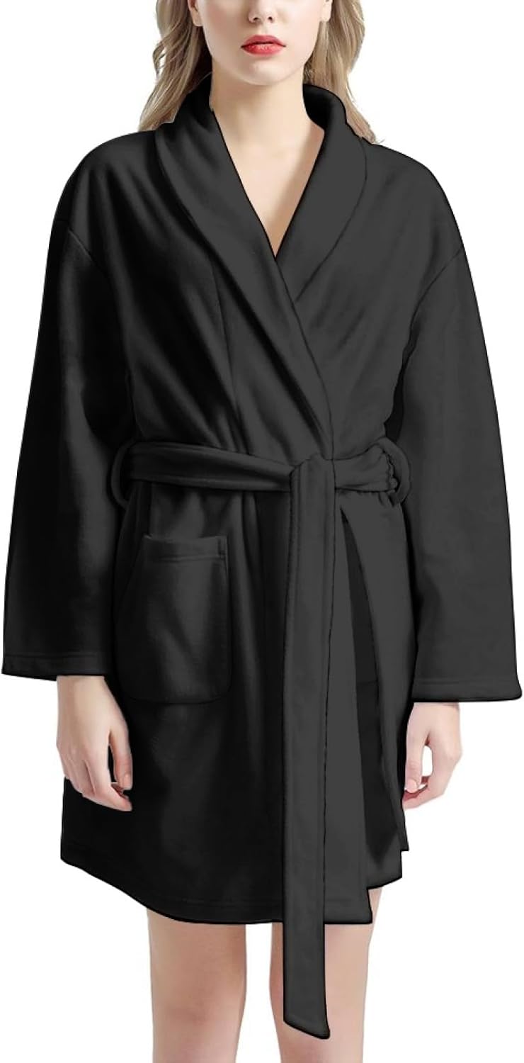 AFPANQZ Women Bathrobe with Pockets Sleepwear Long Sleeve Lightweight Pajama Nightgown - Image 2