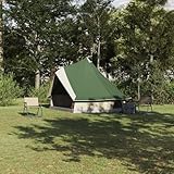Grünes Kegelzelt für 8 Personen, wasserdicht und windresistent mit flammhemmenden Eigenschaften – Modernes Familienzelt für Camping und Outdoor-Abenteuer