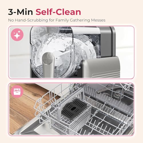 Image of NEOISM Slushie Machine for Home, No Ice Needed Frozen Drink Maker, Grey | with Auto-Clean, LED Display, 6 Preset Programs for Ice Cream, Frappes, Milk Shake and More, Family Gatherings & Home Bar