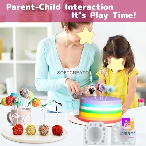 Image of Balloon Shape Silicone Mould for Candle Making | Lollipop Cake Pop Chocolate Fondant Candy Mould | Mini Balloon Candle Mould with Stick DIY Resin Soap Craft (Small)