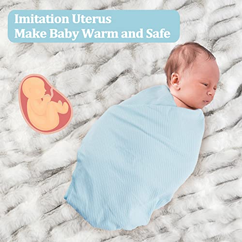 Image of Viviland Jersey Swaddle Blanket, Ultra Soft Stretchy Receiving Blanket, Baby Boy Newborn Swaddle Wrap, 40 x 30 inches, 2 Pcs, Elephant