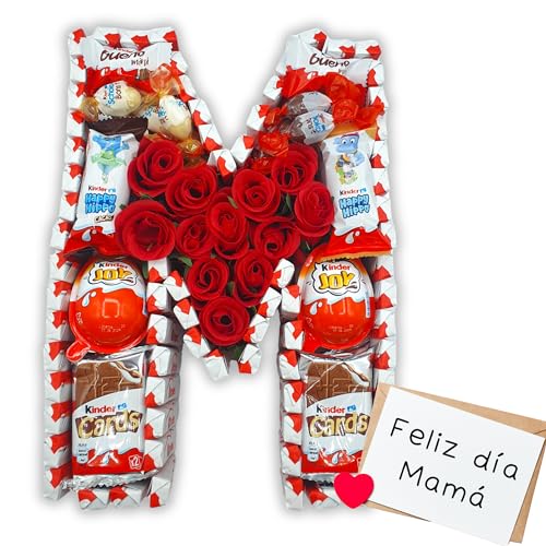 IAMI Letra M Decorativa 30 cm Día de la Madre con Más de 100 Chocolates