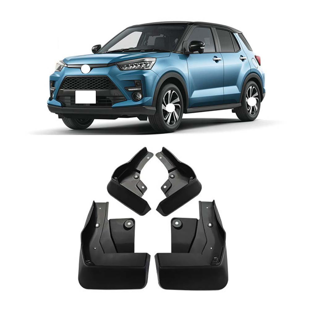 RJQXZXGQ Car Mud Flaps, for 2020-2021 Toyota Raize GR Front & Rear Car Mud Flaps, Splashproof Tough Auto Splash Guards Fenders