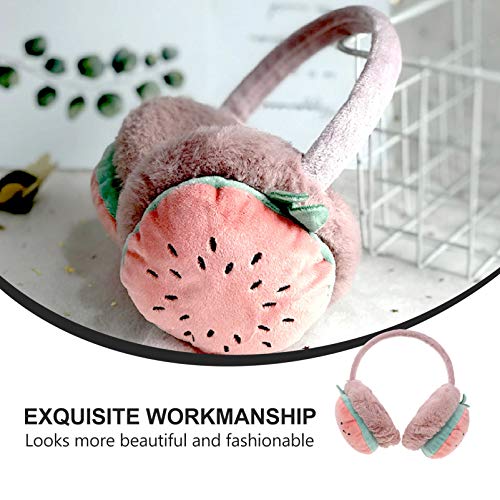 1 peça quente rosa frio lã inverno infantil infantil falso para aquecedores protetor de ouvido macio