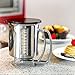 Newest Improved Pancake Batter Dispenser with Lid-Stainless Steel-Professional Kitchen Tool-Great for Baking,Cupcakes,Muffins-Cooking Crepes,Waffles- Easyflow Spout -Measuring Gauge in Mls and cups.