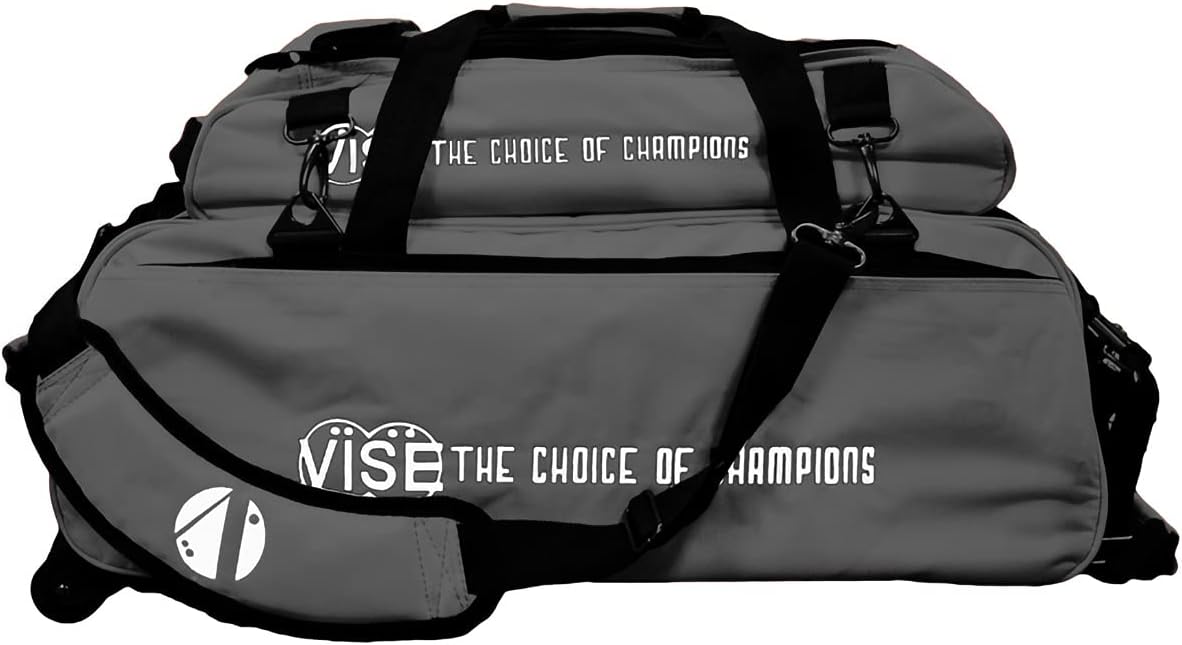 Vise Three Ball Tote Roller Bowling Bag with Shoe Pouch