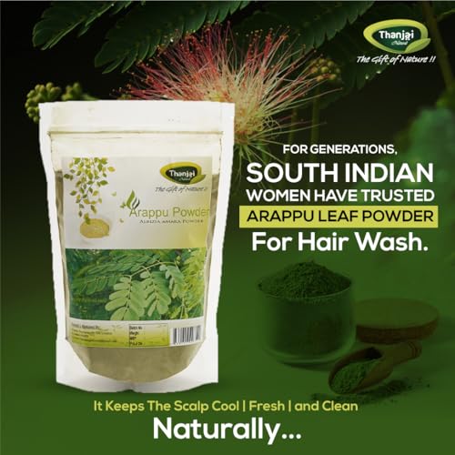 Image of Thanjai Natural Arappu Powder 500g Pouch 100% Natural Albizia Amara Arappu Powder Traditional Hair wash & Hair conditioner