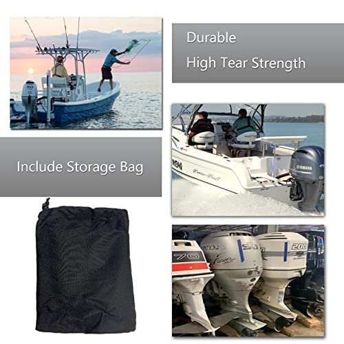 Fcouiid Outboard Motor Cover, 600D Heavy Duty Waterproof Trailerable Boat Engine Cover, Universal For Mercury, Yamaha, Suzuki, Evinrude. Gray (50Hp-115Hp) #TOP5