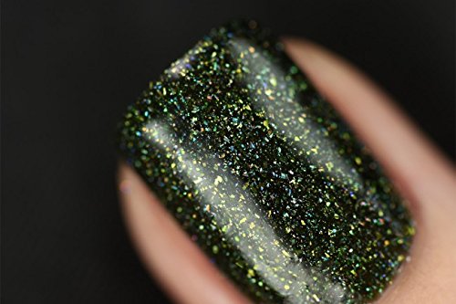 Image of ILNP Ski Lodge - Deep Mossy Green Holographic Nail Polish