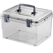 Digital Electronic Dry and Moisture Proof Box, Photography Equipment, SLR Camera Lens Dehumidification and Mildew Proof Sealed Storage Box with Handle, Portable Camera Bag, Clear, Waterproof